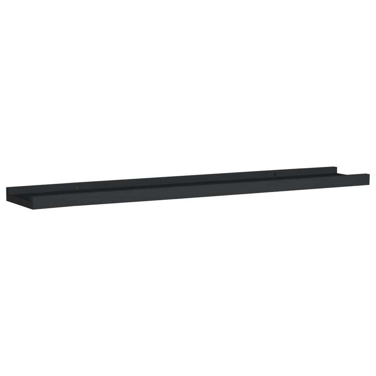 WANDREGALSET U-Form 2-teilig 80/9/3 cm aus MDF Schwarz - Schwarz, Holzwerkstoff (80/3/9cm) - vidaXL