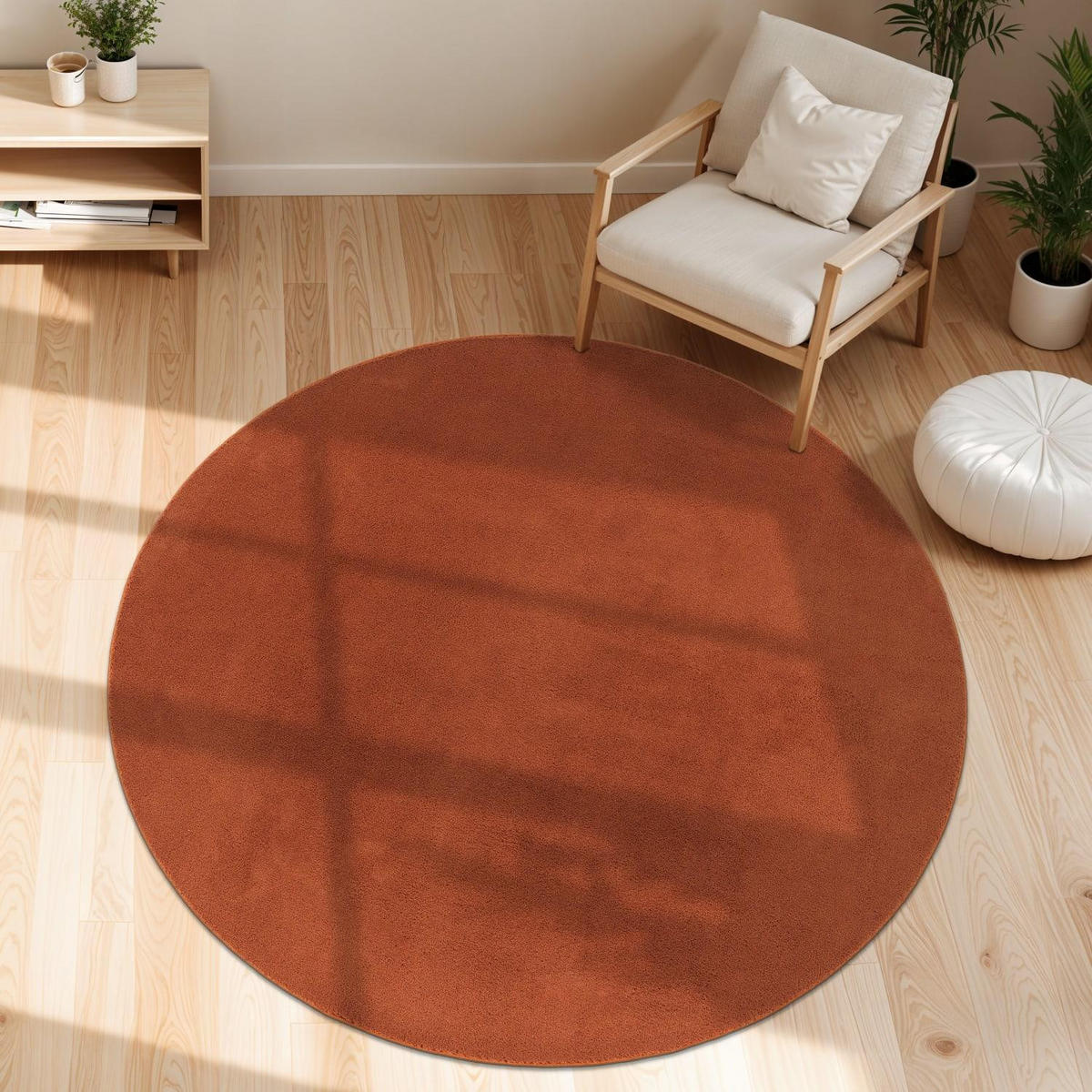 KURZFLORTEPPICH 120/120 cm Cadiz 630 - Kupferfarben, Kunststoff (120/120cm) - Paco Home