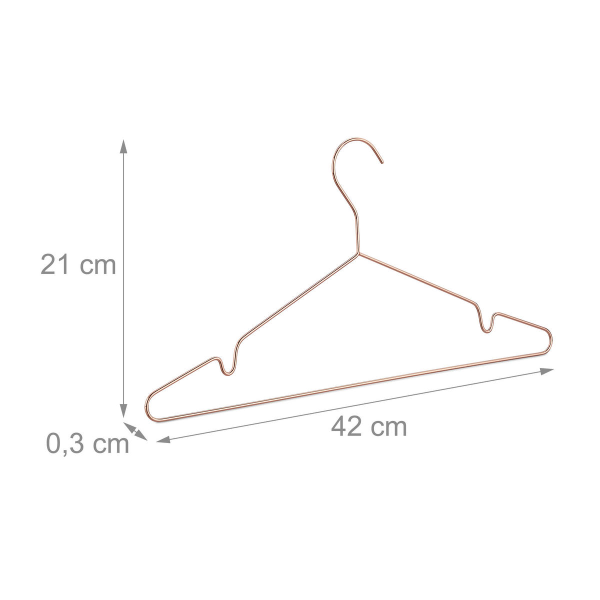 10XKLEIDERBÜGEL - Kupferfarben, Metall (42/21/0.3cm) - Relaxdays