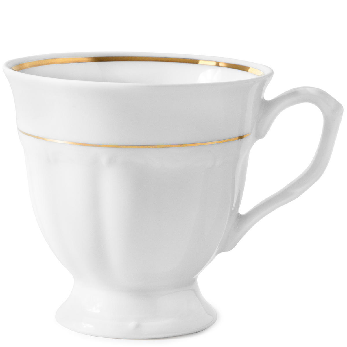 KAFFEESERVICE Chodziez MARIA TERESA 39-tlg Porzellan mit Goldrand, Weiß / Gold - Goldfarben/Weiß, Keramik (8/8/8cm) - KONSIMO®