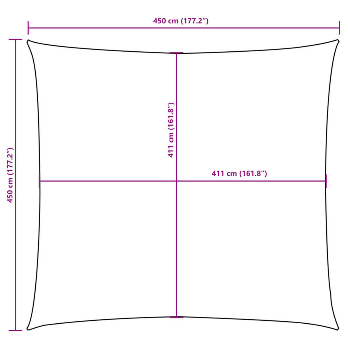 SONNENSEGEL Oxford-Gewebe Quadratisch 4.5/4.5 M Creme - Creme, Textil (450/450cm) - vidaXL
