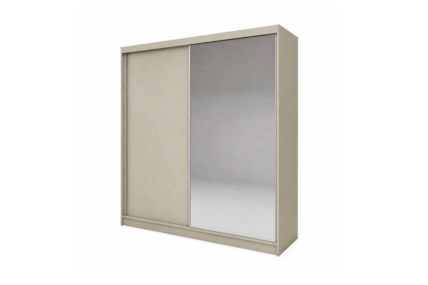 SCHWEBETÜRENSCHRANK Pamela 200 cm mit Spiegel, 2-türig, kaschmir - Kaschmir, Kunststoff (200/216/61cm) - Margaret Hadas24