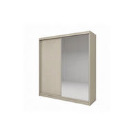 SCHWEBETÜRENSCHRANK Pamela 200 cm mit Spiegel, 2-türig, kaschmir - Kaschmir, Kunststoff (200/216/61cm) - Margaret Hadas24