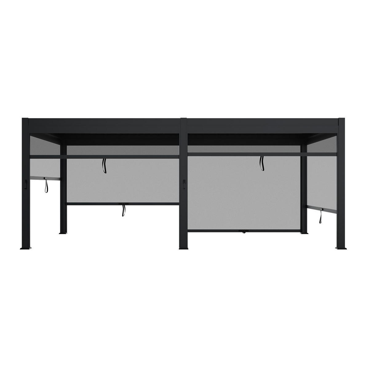 LAMELLENDACH Tahiti mit Seitenwand 3x5,9 m anthrazit - Anthrazit, Metall (300/240/590cm) - Juskys