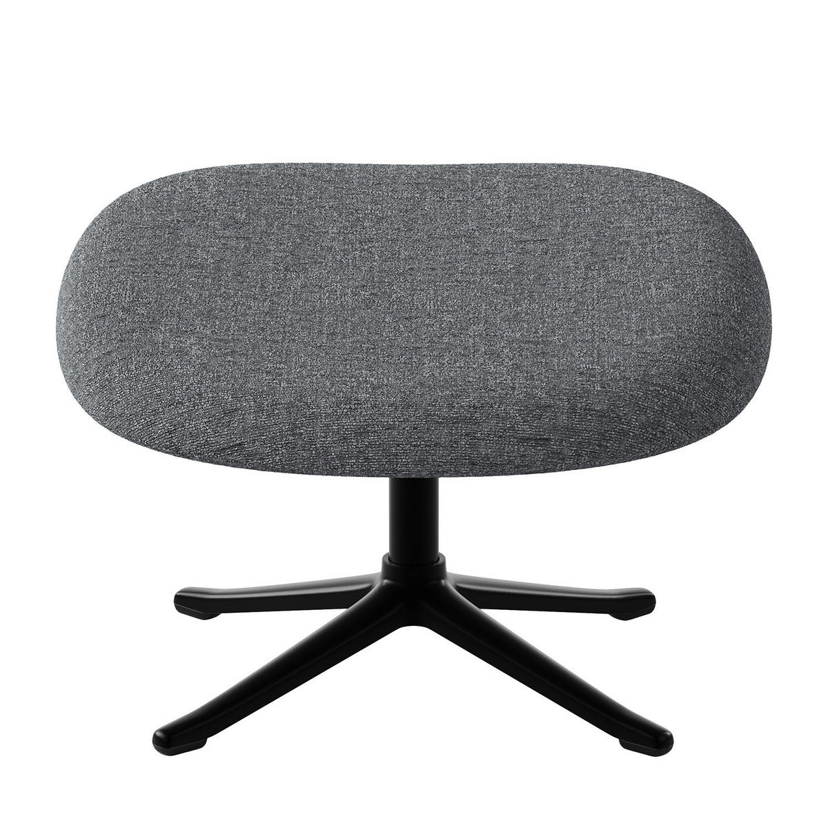 POLSTERHOCKER - Schwarz/Grau, Textil/Metall (53/37/46cm) - home24