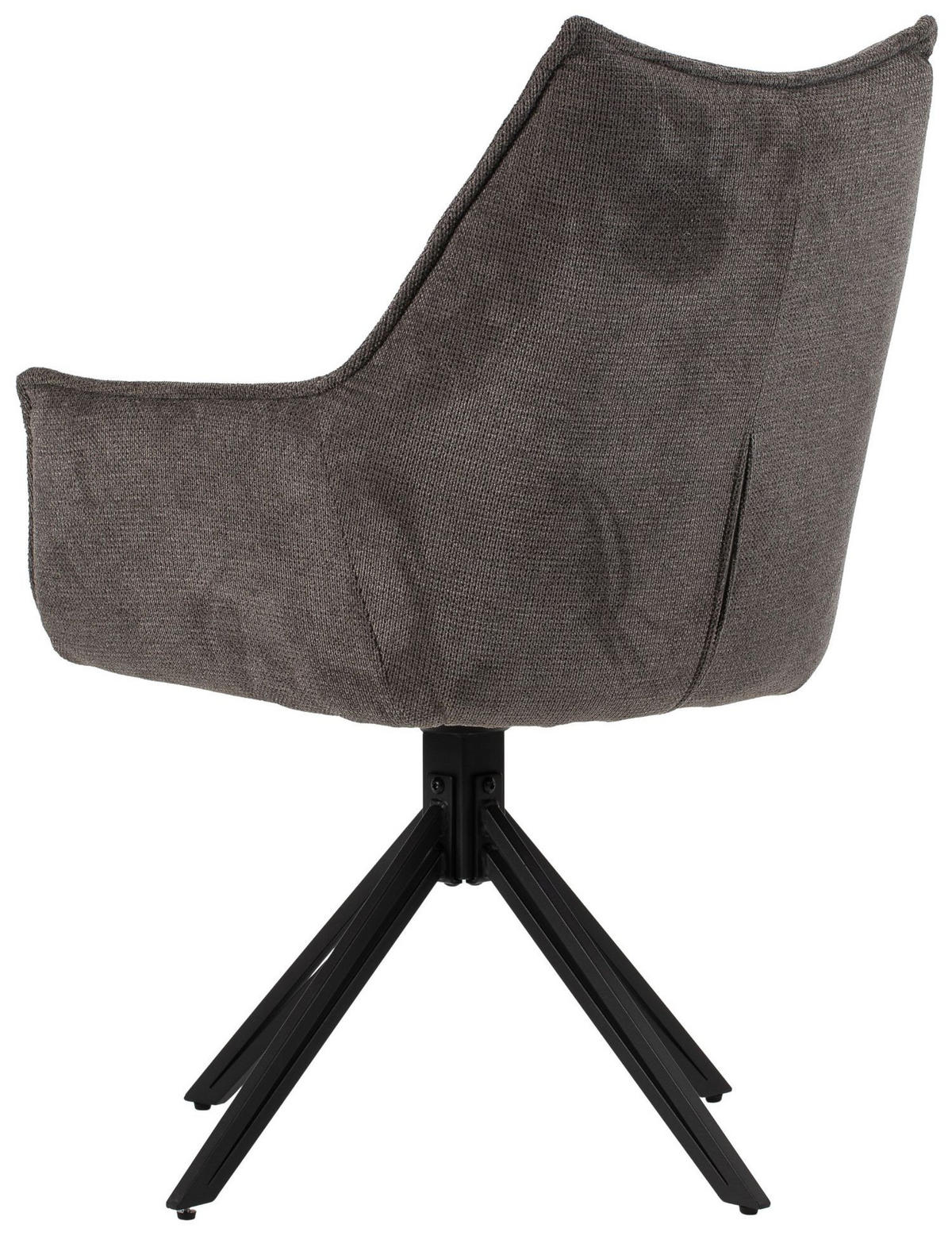 DININGSESSEL Ginosa - drehbar - dunkelgrau - Dunkelgrau/Graubraun, Textil/Metall (62/90/66cm) - bene living