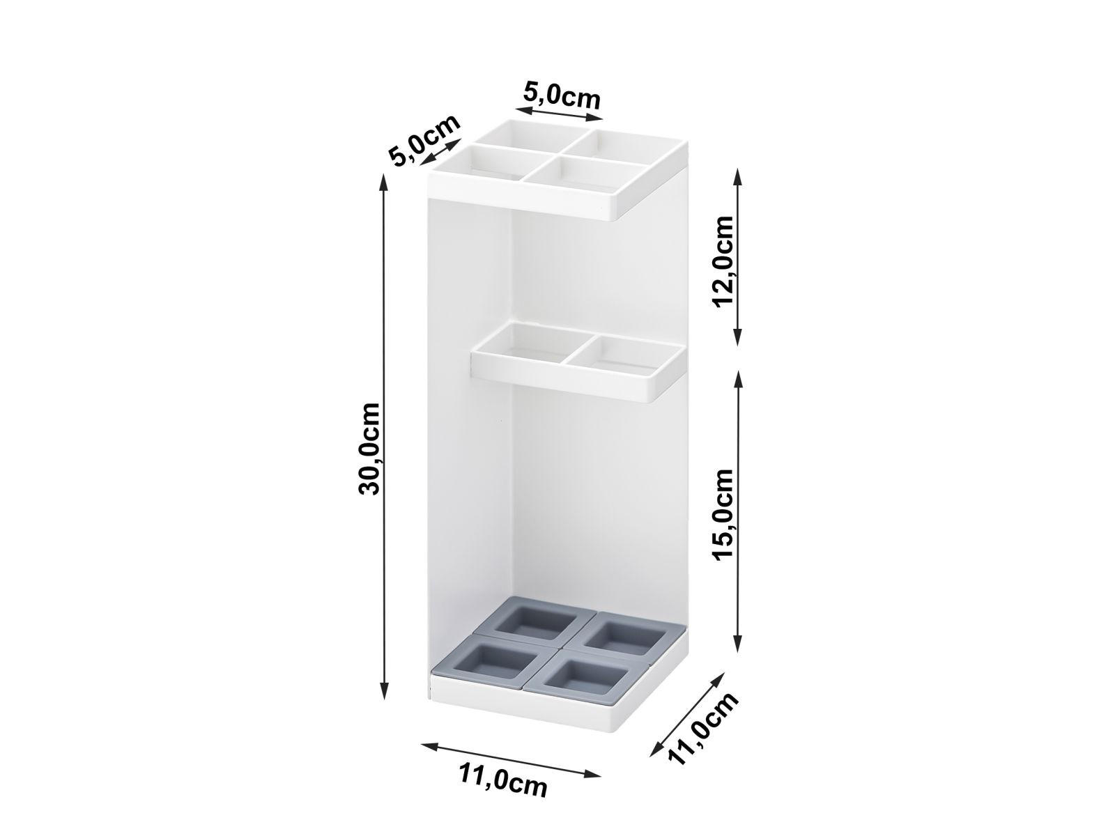SCHIRMSTÄNDER Smart weiß 11x11x30cm - Weiß, Metall (11/30/11cm) - Yamazaki