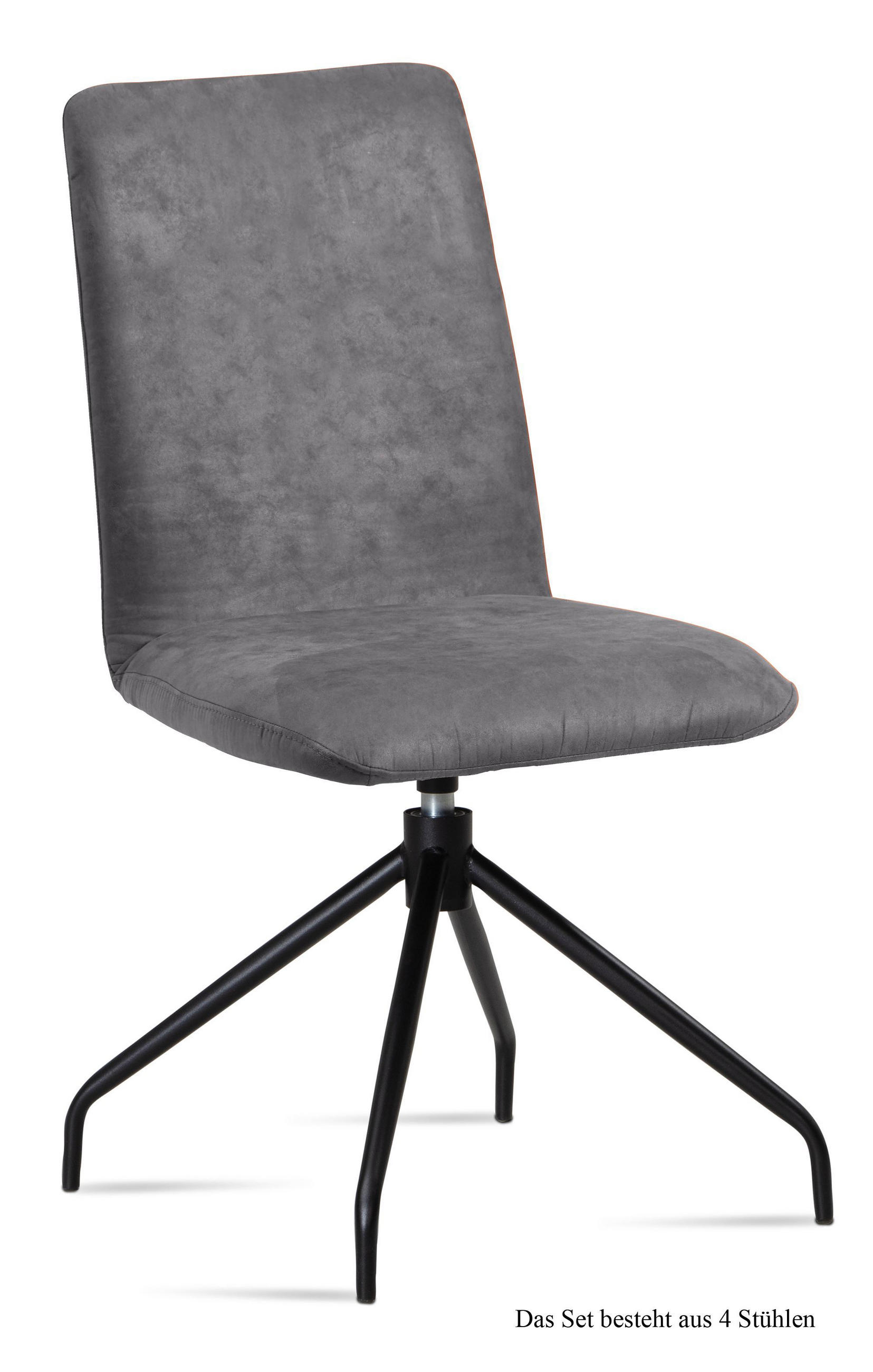 ESSZIMMERSTUHL drehbar (4er-Set) Divona 47x92x60 Schwarz/Grau - Schwarz/Grau, Kunststoff (60/92/47cm) - 58aufmkessel