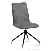 ESSZIMMERSTUHL drehbar (4er-Set) Divona 47x92x60 Schwarz/Grau - Schwarz/Grau, Kunststoff (60/92/47cm) - 58aufmkessel