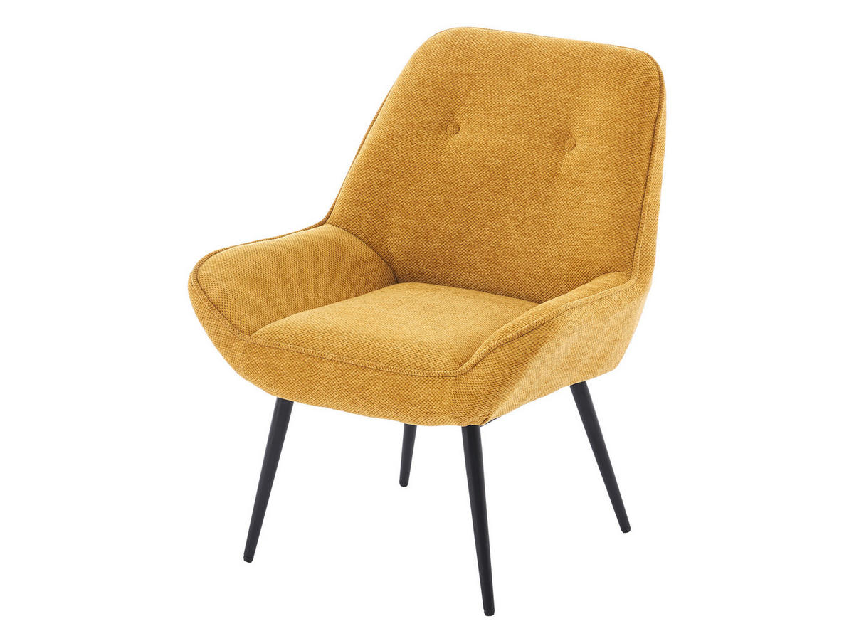 SESSEL Zorto Muz 809B mit Fußbank - Gelb/Schwarz, Holz/Textil (73/89/73cm) - MIRJAN24