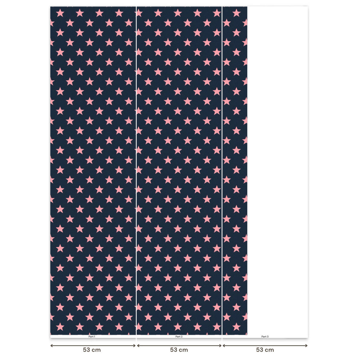 KINDERTAPETE - Muster - Sterne - Rosa - 120x200 cm - Anthrazit, Papier (120/200cm) - OnlyWow