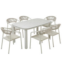 GARTENSET 7-tlg., Beige - Beige, Metall - Oviala