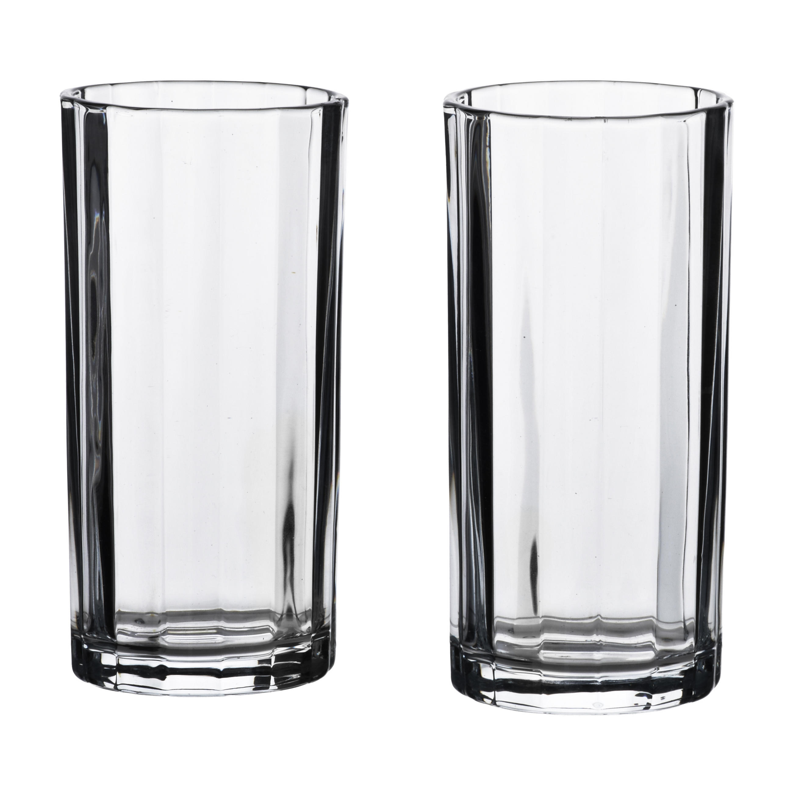 GLÄSER Elise Stripes 4er Set Transparent 7x7xh15 cm Glas - Transparent, Glas - Mondex