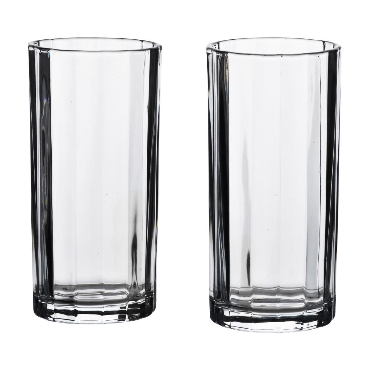 GLÄSER Elise Stripes 4er Set Transparent 7x7xh15 cm Glas - Transparent, Glas - Mondex