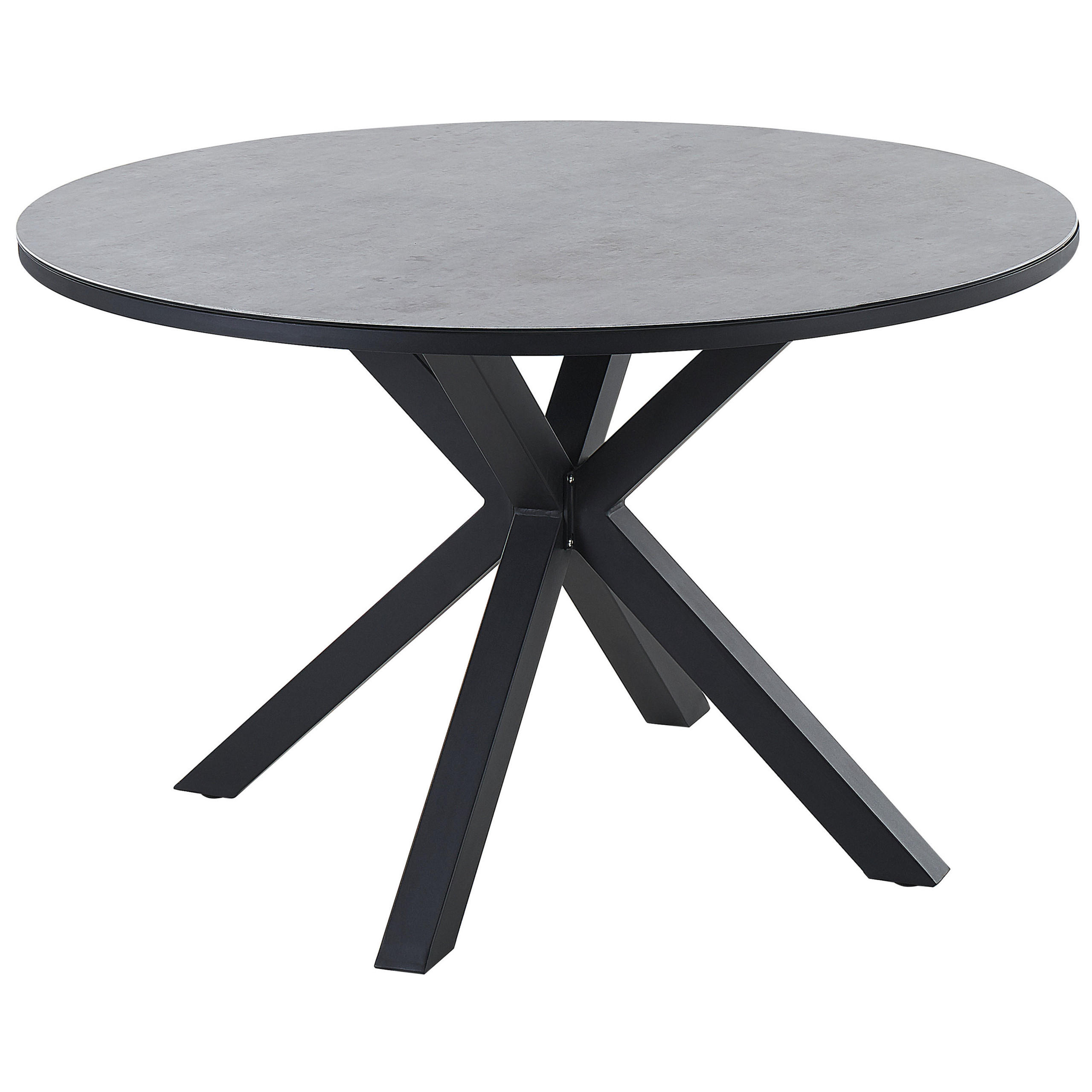 GARTENTISCH Keramik Grau Maletto - Schwarz/Grau, Metall (120/120/66cm) - Beliani