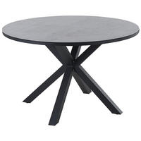 GARTENTISCH Keramik Grau Maletto - Schwarz/Grau, Metall (120/120/66cm) - Beliani