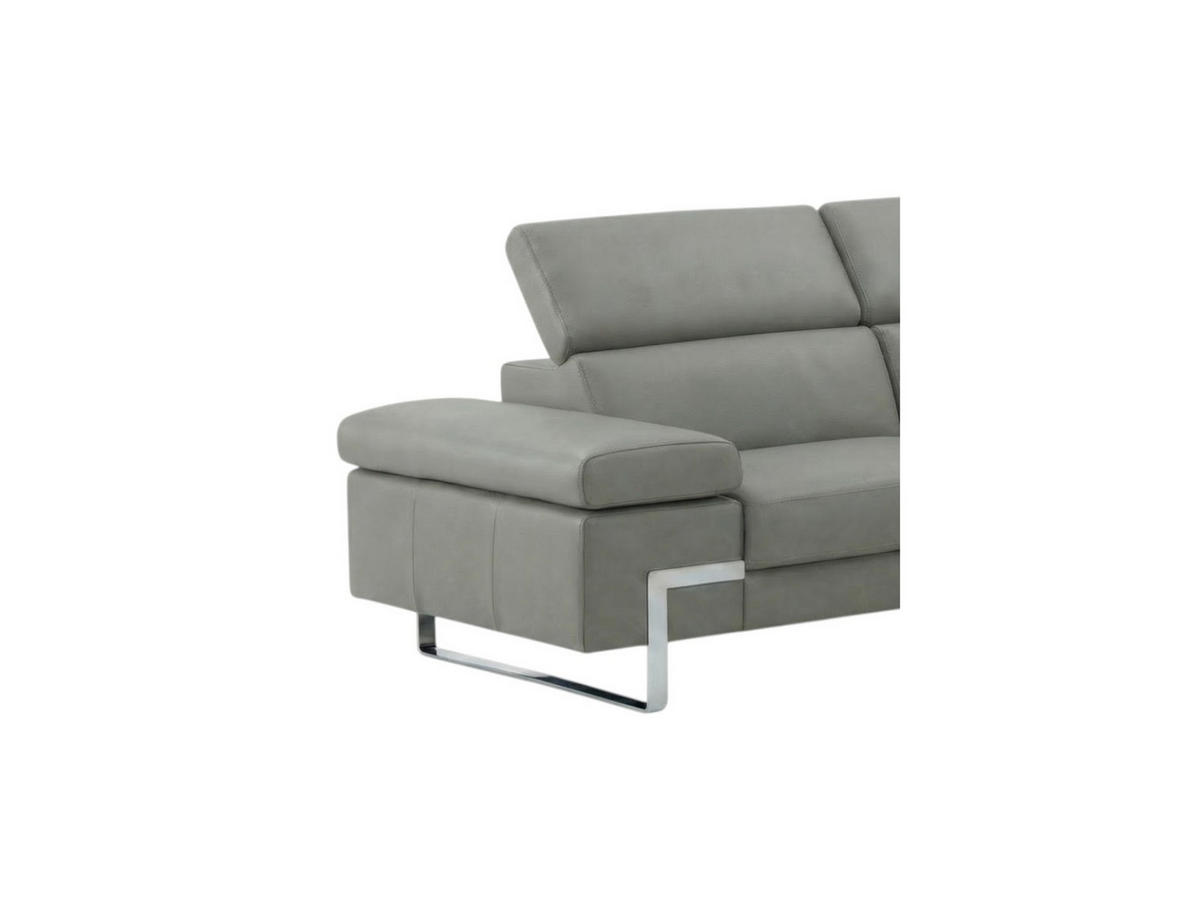 2-SITZER Sofa Opera Echtleder mit 1 x Relaxfunktion Perlgrau - Hellgrau, Leder/Metall (195/75/109cm)
