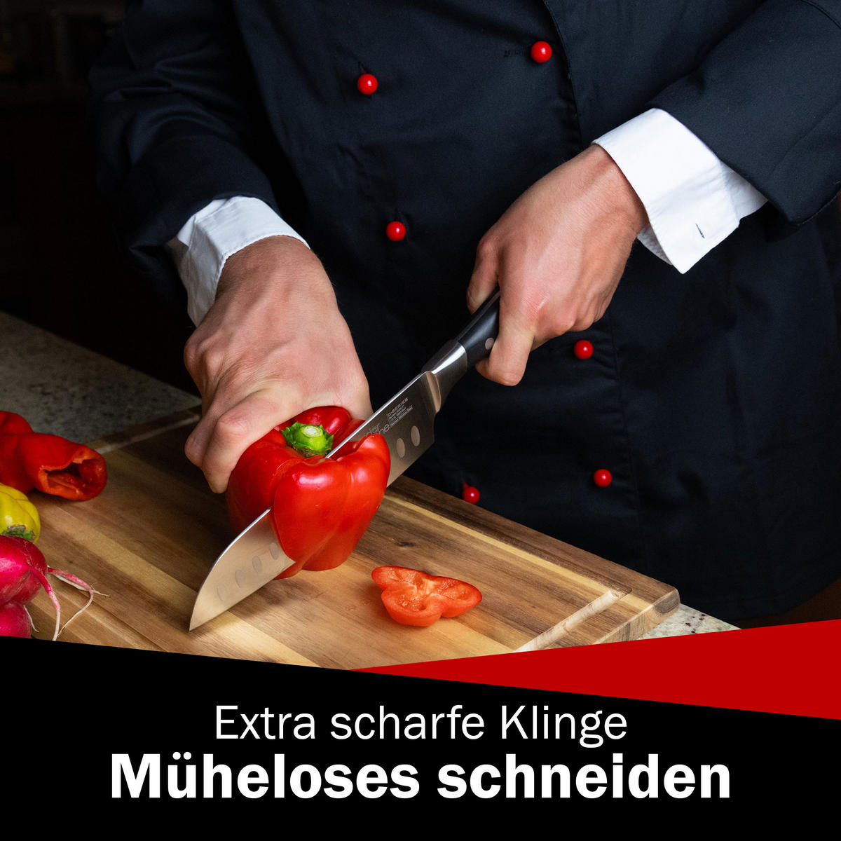 SANTOKUMESSER C-Series ABS Griff 33cm - Alufarben, Metall (33cm) - DarBene