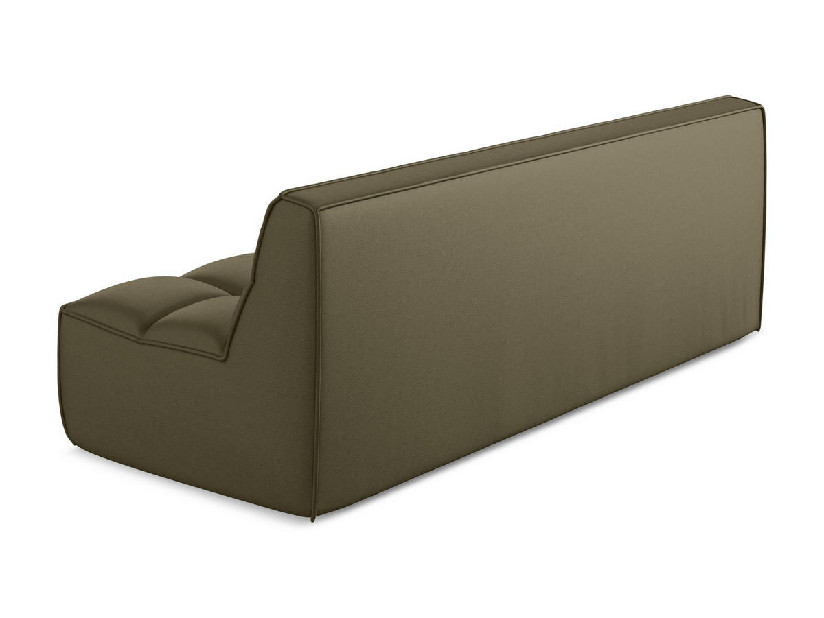 3-SITZER SOFA Kunstleder Grün - Schwarz/Olivgrün, Leder/Kunststoff (210/75/93cm) - Makamii
