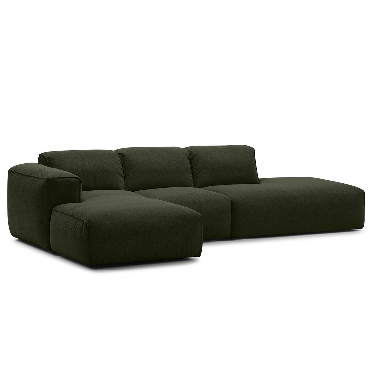 ECKSOFA mit Chaiselongue - Schwarz/Grau, Kunststoff/Textil (290/173cm) - home24