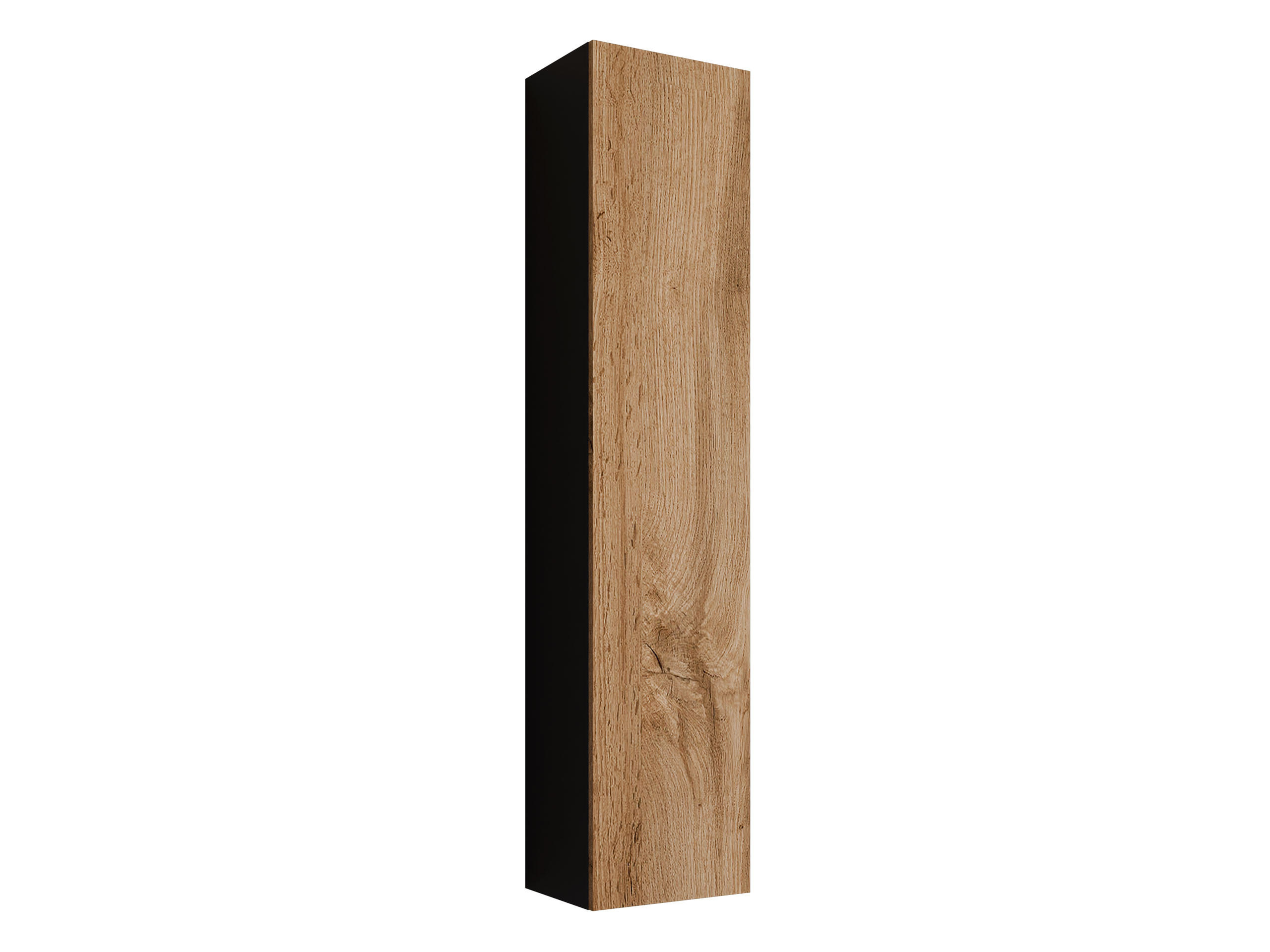 HÄNGEVITRINE 180 Vigo - Eiche Wotan/Schwarz, Holzwerkstoff (40/180/30cm) - MIRJAN24