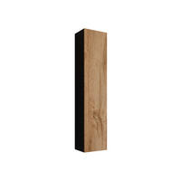 HÄNGEVITRINE 180 Vigo - Eiche Wotan/Schwarz, Holzwerkstoff (40/180/30cm) - MIRJAN24