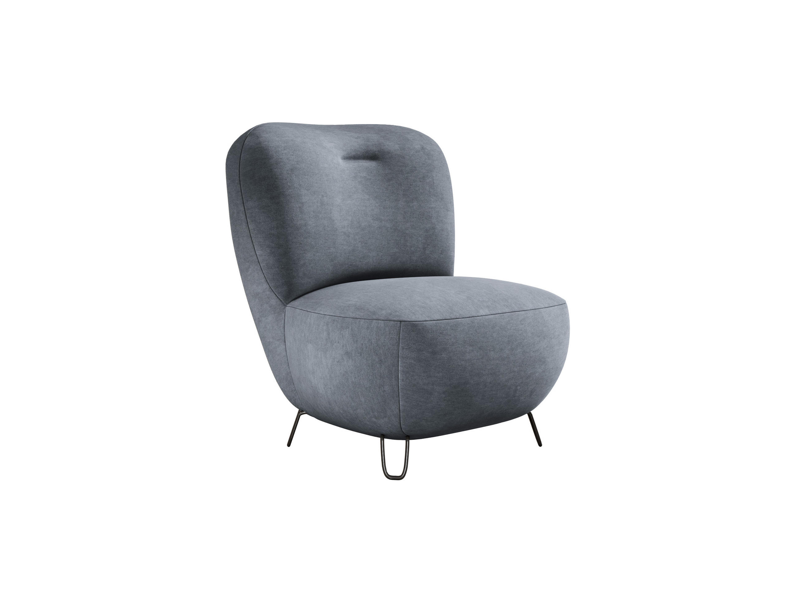 SESSEL LUIS, Skandinavischer Stil – Freistehend, 82×56×82 cm, GRAU - Schwarz/Grau, Holz/Textil (82/82/66cm) - DomoHome