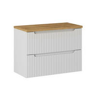 PODUMIVALNIŠKA OMARICA 80.4cm Riva Bela in lesena - bela, leseni material (80.4/59/40cm) - Petits-meubles