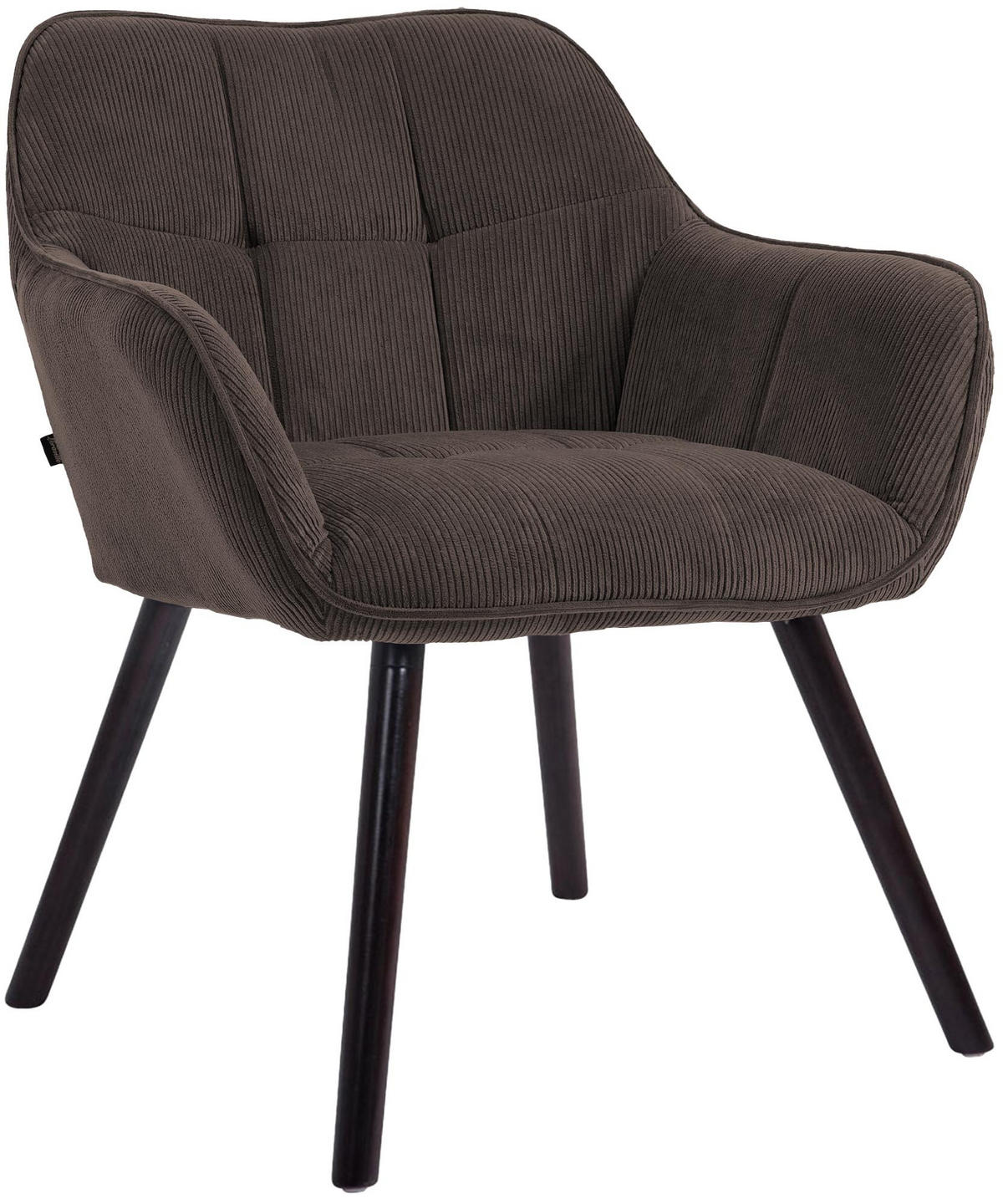 ESSZIMMERSTUHL Cord Braun - Schwarz/Braun, Holz/Textil (65/82/64cm) - CLP