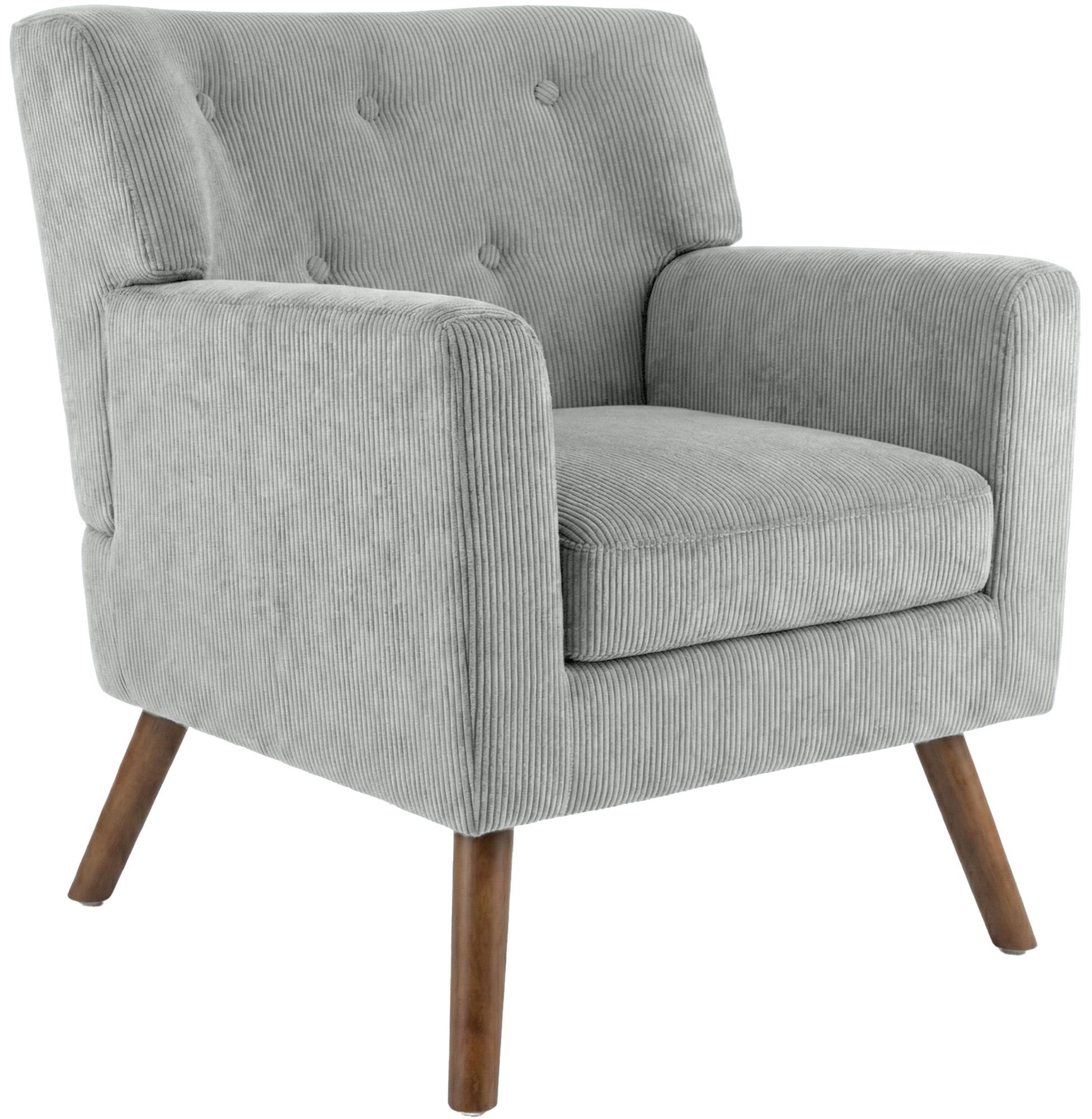 SESSEL Cord Grau - Braun/Grau, Holz/Textil (72/80/74cm) - CLP