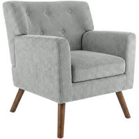 SESSEL Cord Grau - Braun/Grau, Holz/Textil (72/80/74cm) - CLP