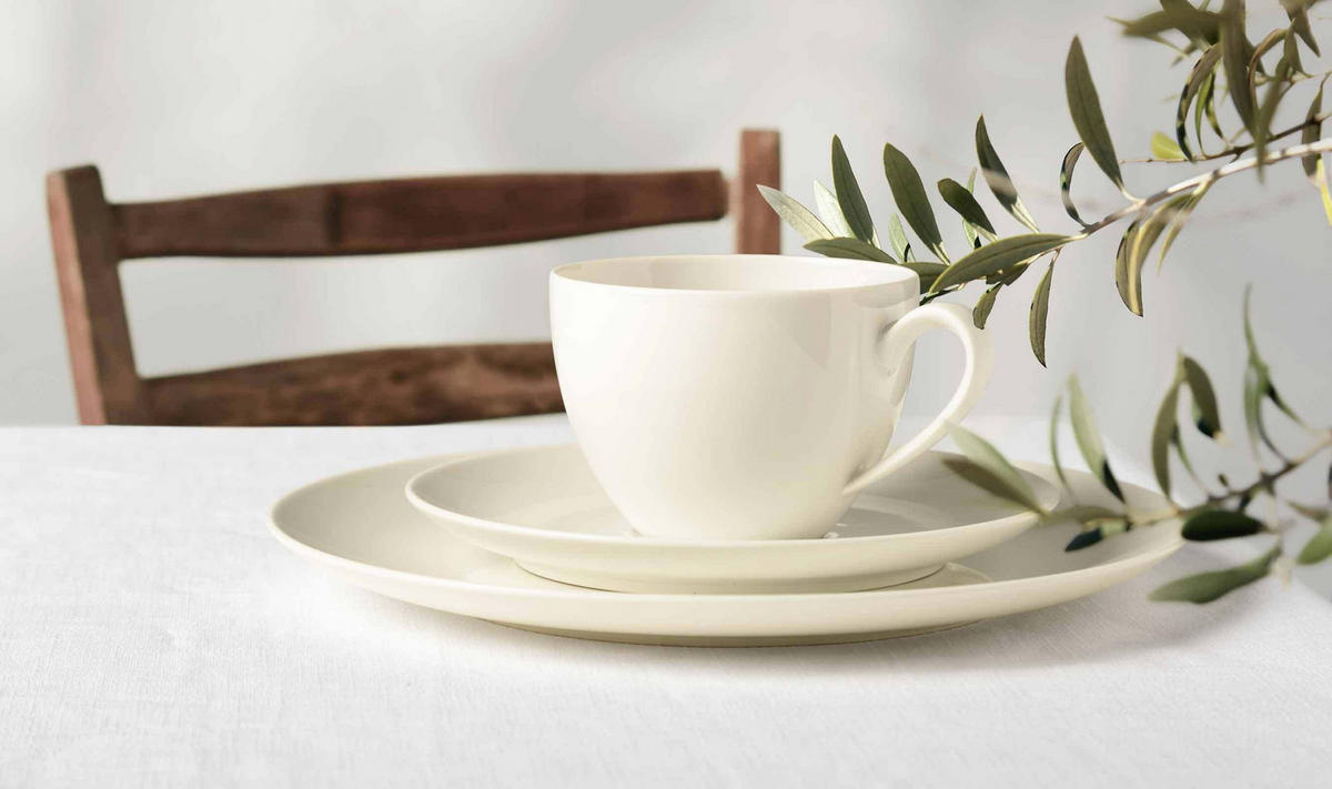 KAFFEESERVICE Savona Fine Diamond creme 18er Set - Creme, Keramik (24/18.1/43cm) - Seltmann Weiden