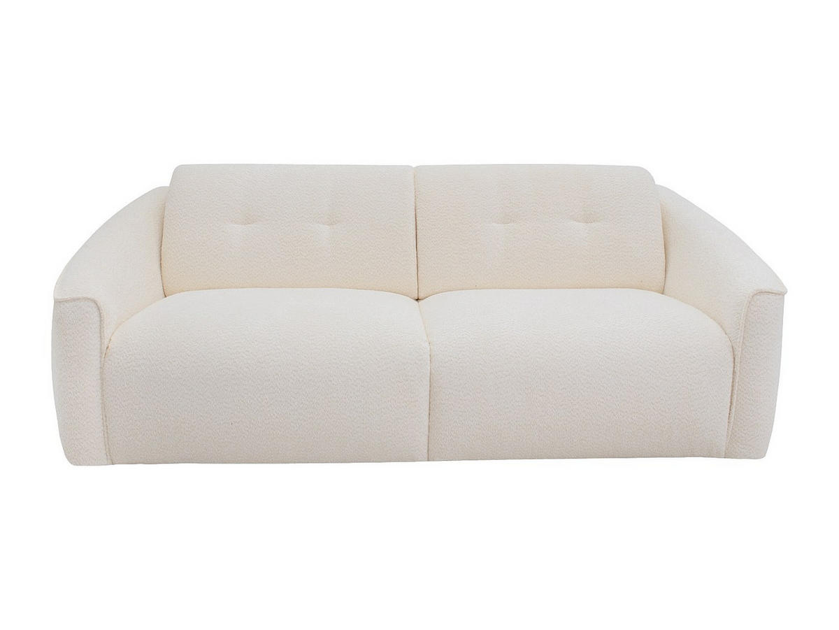 4-SITZER Schlafsofa mit Schnellverstellung aus weißem Bouclé-Stoff - Liegefläche 160 cm - 16 cm Matratze mit Memory-Schaum ASUFA - Weiß, Textil (228/80/100cm) - Vente-Unique