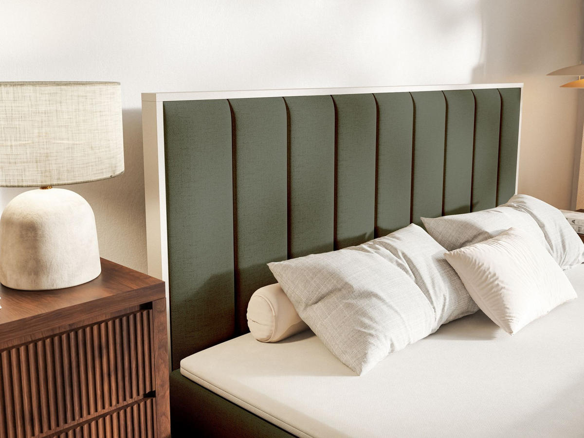 BOXBETT Togents Dunkelgrün Chenille hydrophob 180x200 cm - Dunkelgrün, Textil (180/200cm) - Selsey