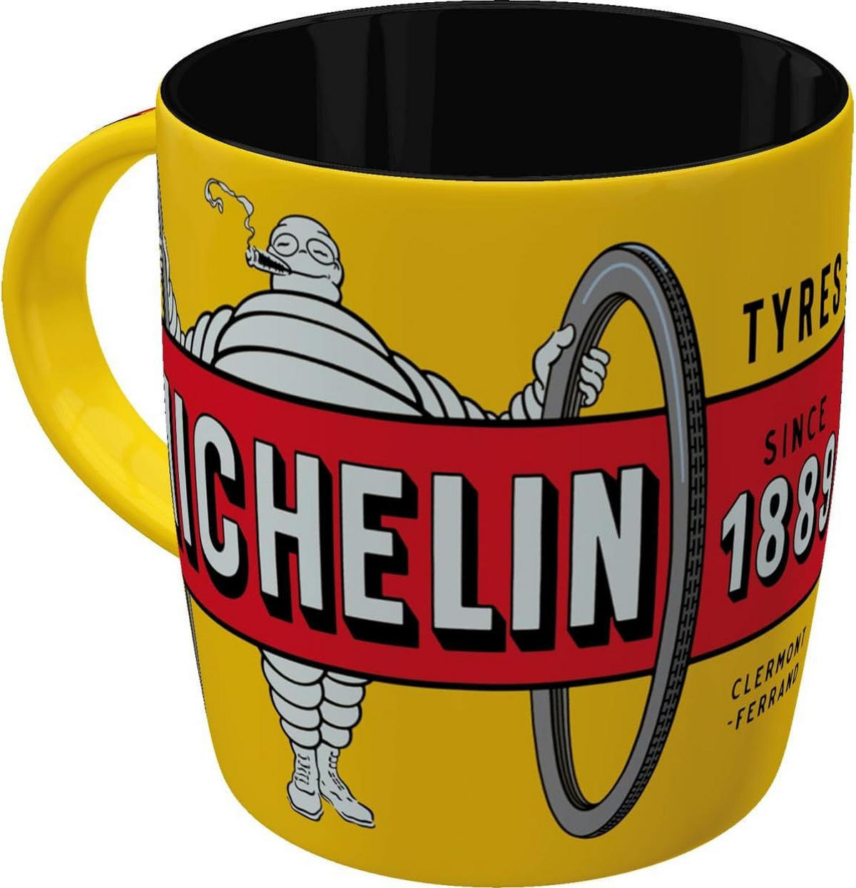 KAFFEETASSE 330 ml Michelin Tyres Bibendum Yellow - Multicolor, Keramik (0.33L) - Nostalgic-Art