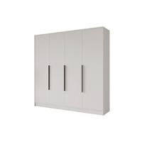KLEIDERSCHRANK - PORTO - 200 - Weiß - Schwarz/Weiß, Holzwerkstoff (200/200/51cm) - ALTDECOR