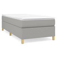 BOXSPRINGBETTGESTELL Hellgrau 100/200 Cm Stoff - Hellgrau, Textil (100/200cm) - vidaXL