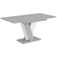 ESSTISCH ausziehbar 120 -160x90x75 cm - Betonoptik K350/Weiß - INEY - Weiß, Holzwerkstoff (120/90/75cm) - ALTDECOR
