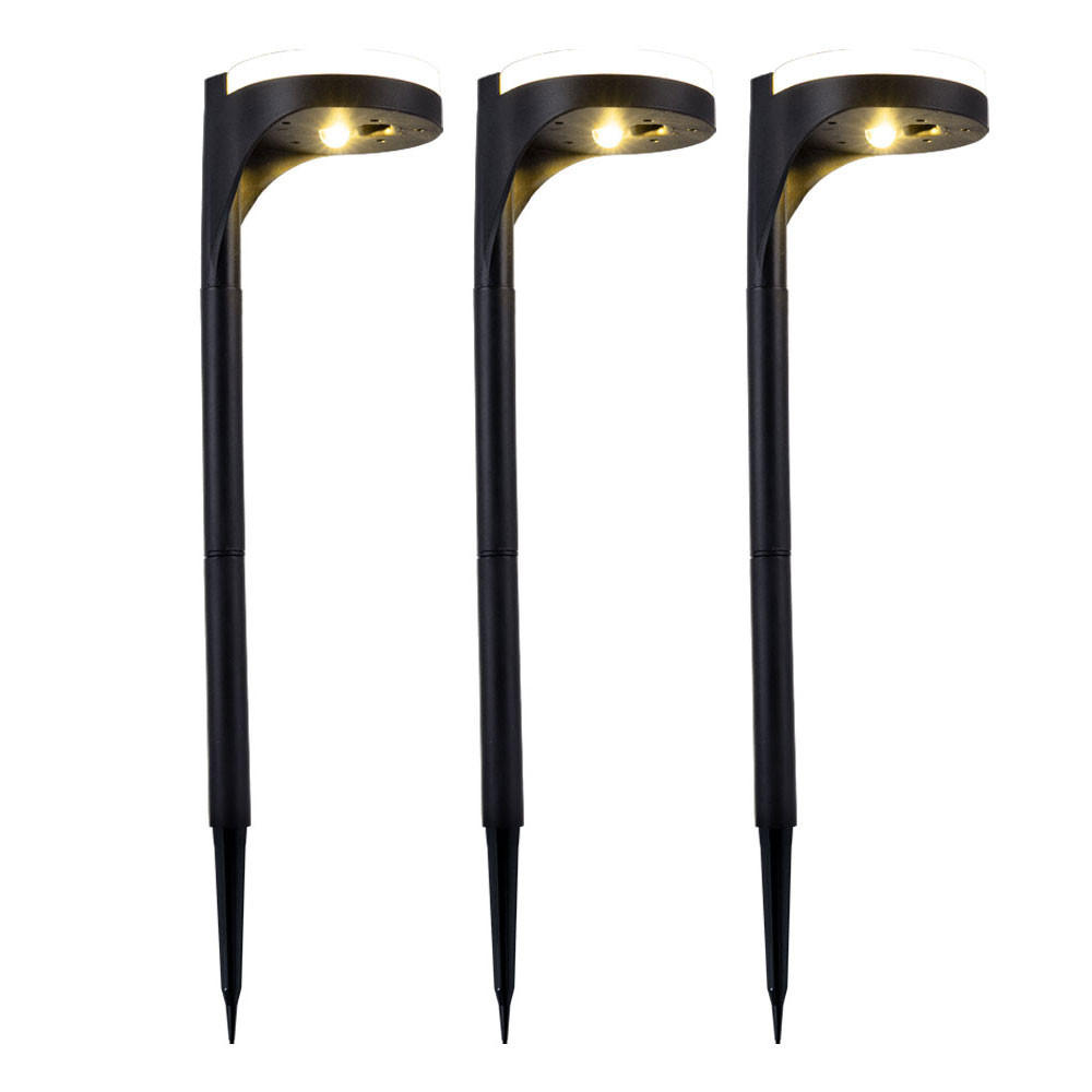 LED AUSSENLEUCHTE Schwarz Erdspieß 3er Set - Schwarz, Kunststoff (11/11/45cm)