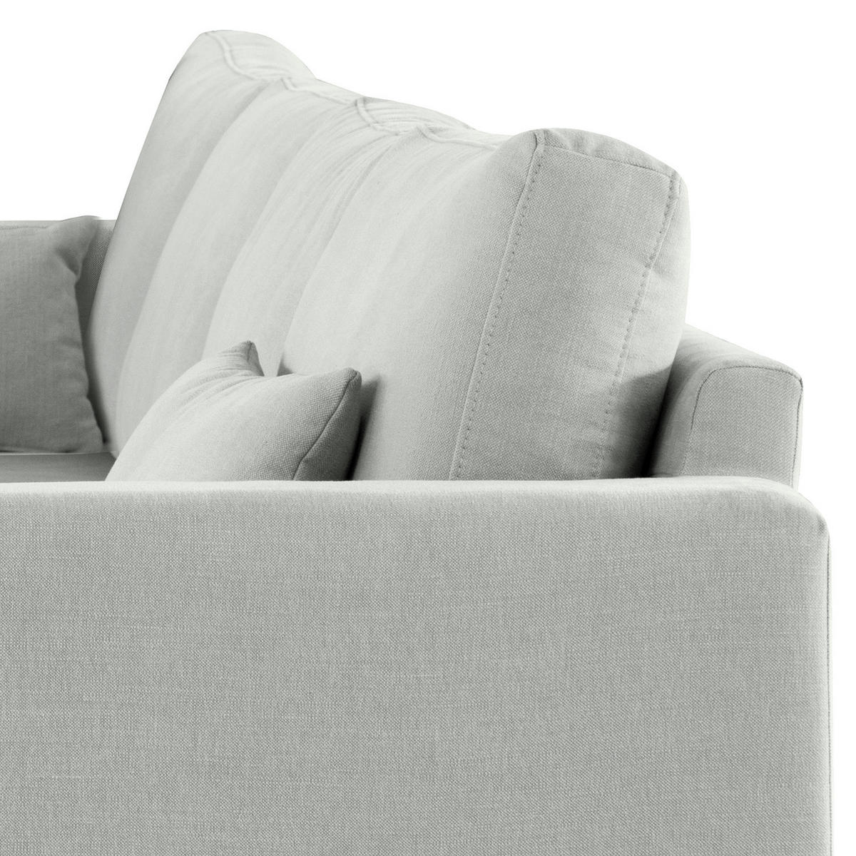 ECKSOFA mit Longchair - Eichefarben/Grau, Naturmaterialien/Eichenholz (281/153cm) - home24