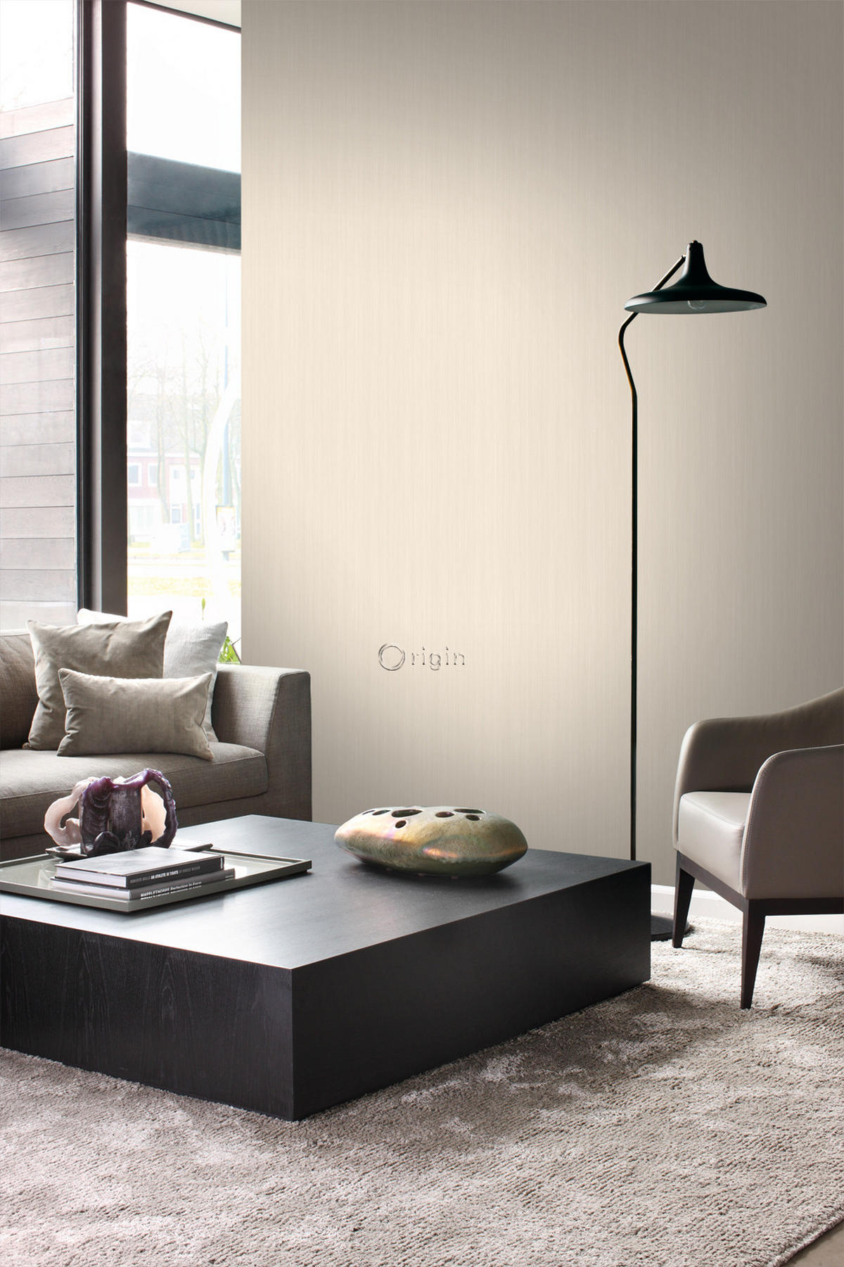 TAPETE feine Streifen 53 cm x 10.05 m - Beige, Papier (53/1000cm) - Origin Wallcoverings