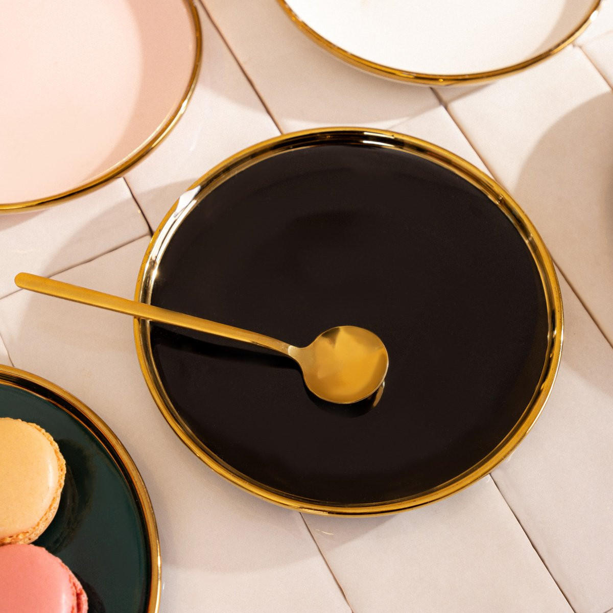 DESSERTTELLER Sinnes schwarz 15 cm 6er-Set - Schwarz, Keramik (15cm) - Homla