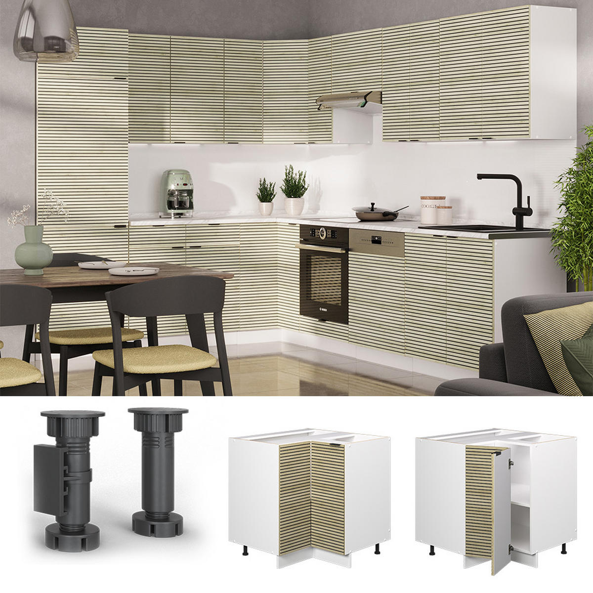 ROHOVÁ SKŘÍŇKA Fame-Line Dubový panel - bílá/barva dubu, kompozitní dřevo (80.5/82/60cm) - Vicco