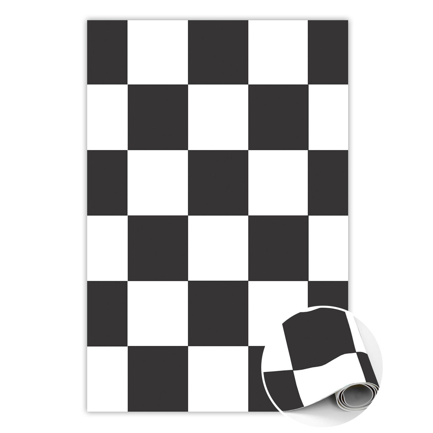 VINYL TEPPICH 150x225 cm Schachbrettmuster - Schwarz, Kunststoff (150/225cm) - TULUP