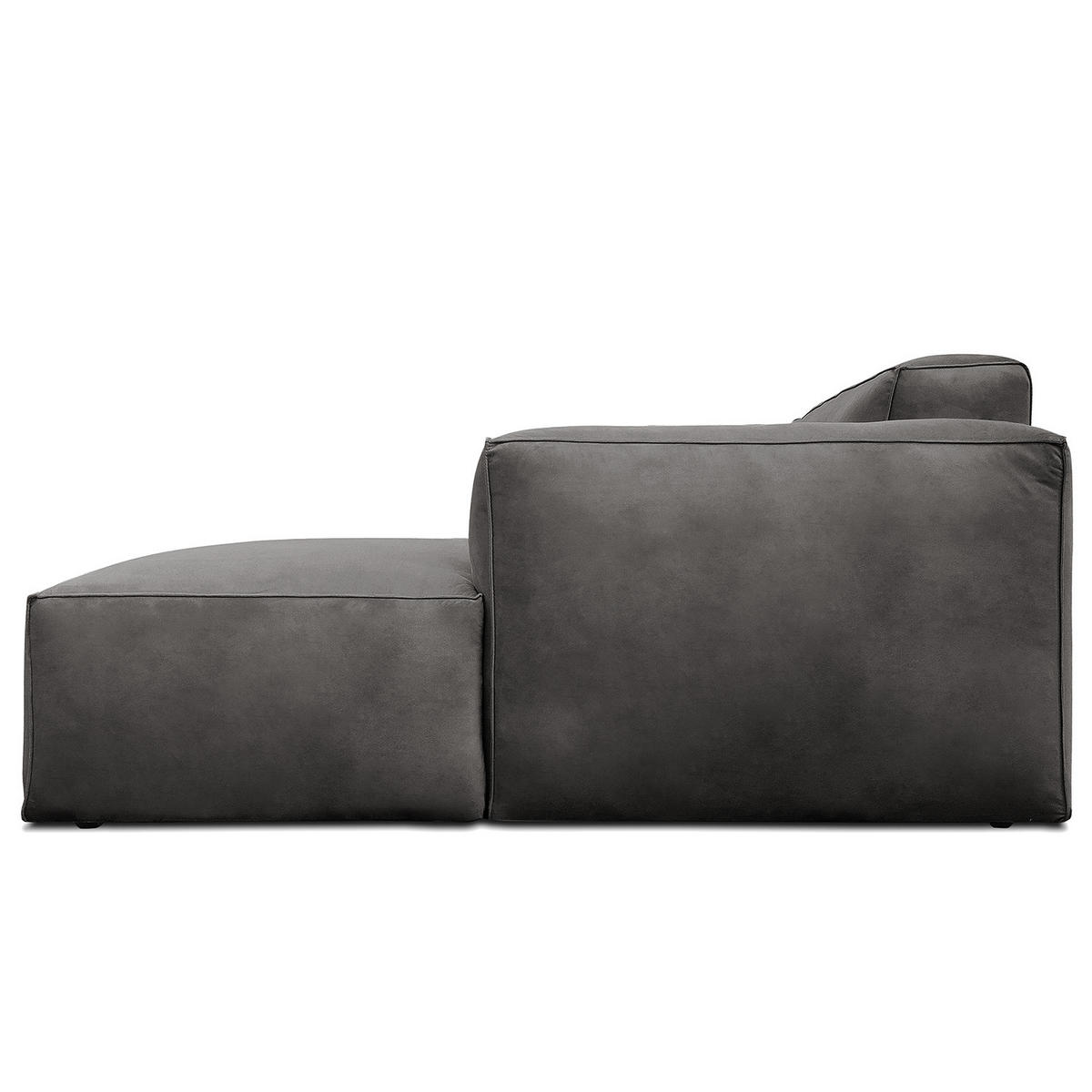 ECKSOFA mit Longchair - Schwarz/Grau, Kunststoff/Textil (345/170cm) - home24