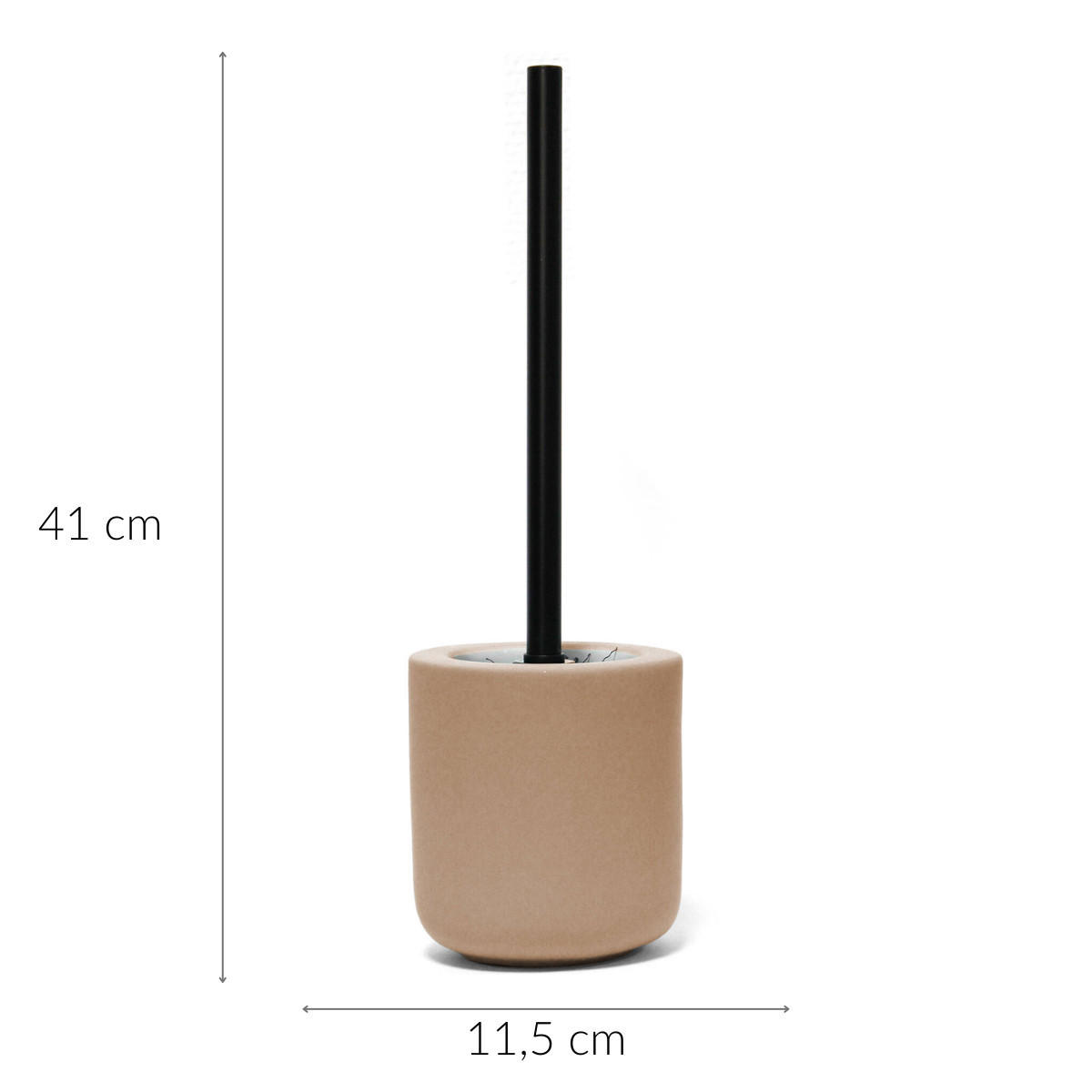 TOILETTENBÜRSTE Mambo mit schwarzem Griff und keramischem Behälter - Beige, Keramik (11.5/41/11.5cm) - Douceur d´intérieur