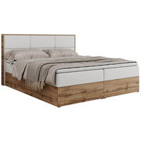 BOXBETT ALBERO 2 - 120/200 Weiß Kunstleder - H3 - Weiß, Holz/Textil (120/200cm) - MKS