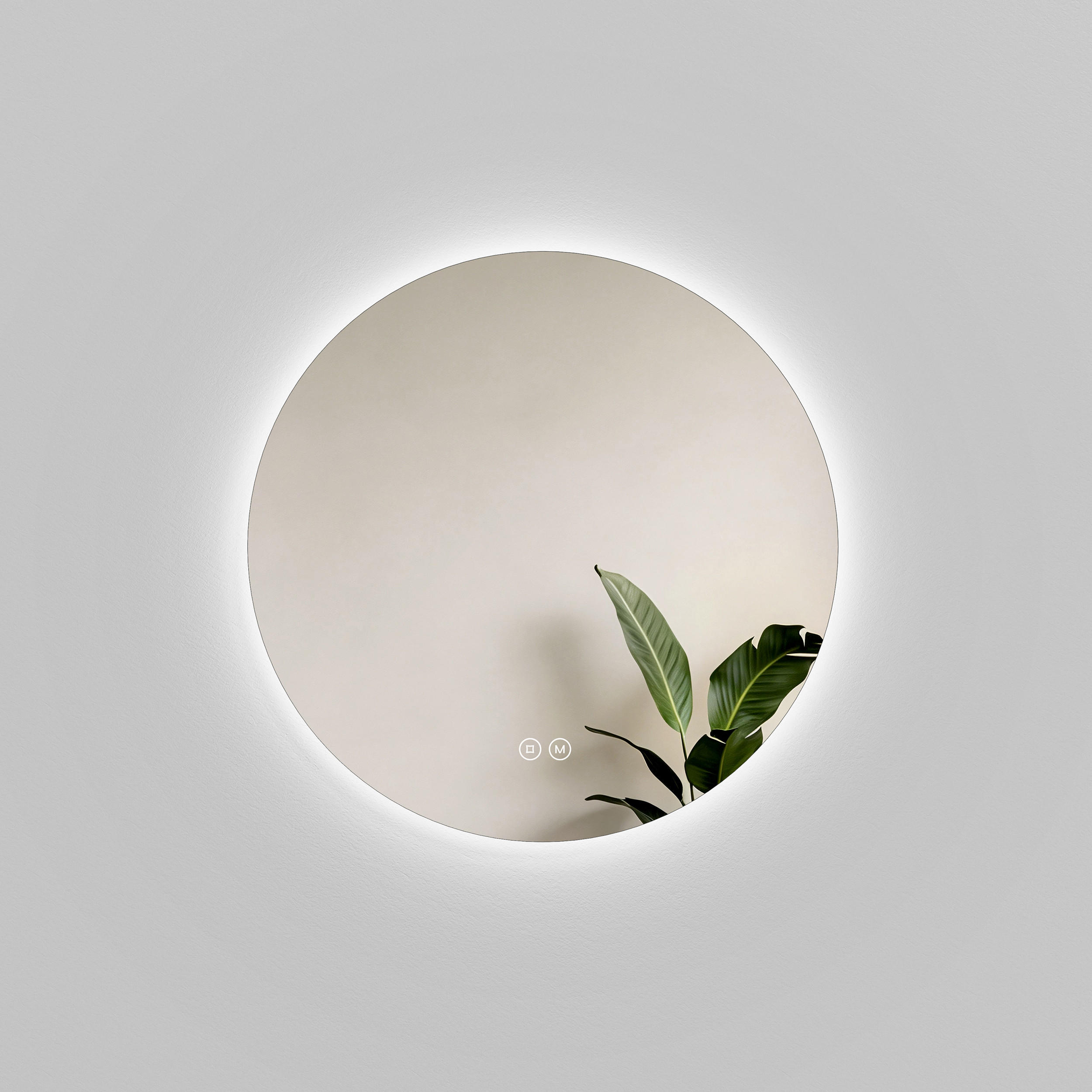 BADSPIEGEL Rund mit Beleuchtung Rahmenlos, 3 Lichtfarben, Ø 50 cm - Weiß, Glas (50/3/50cm) - EMKE