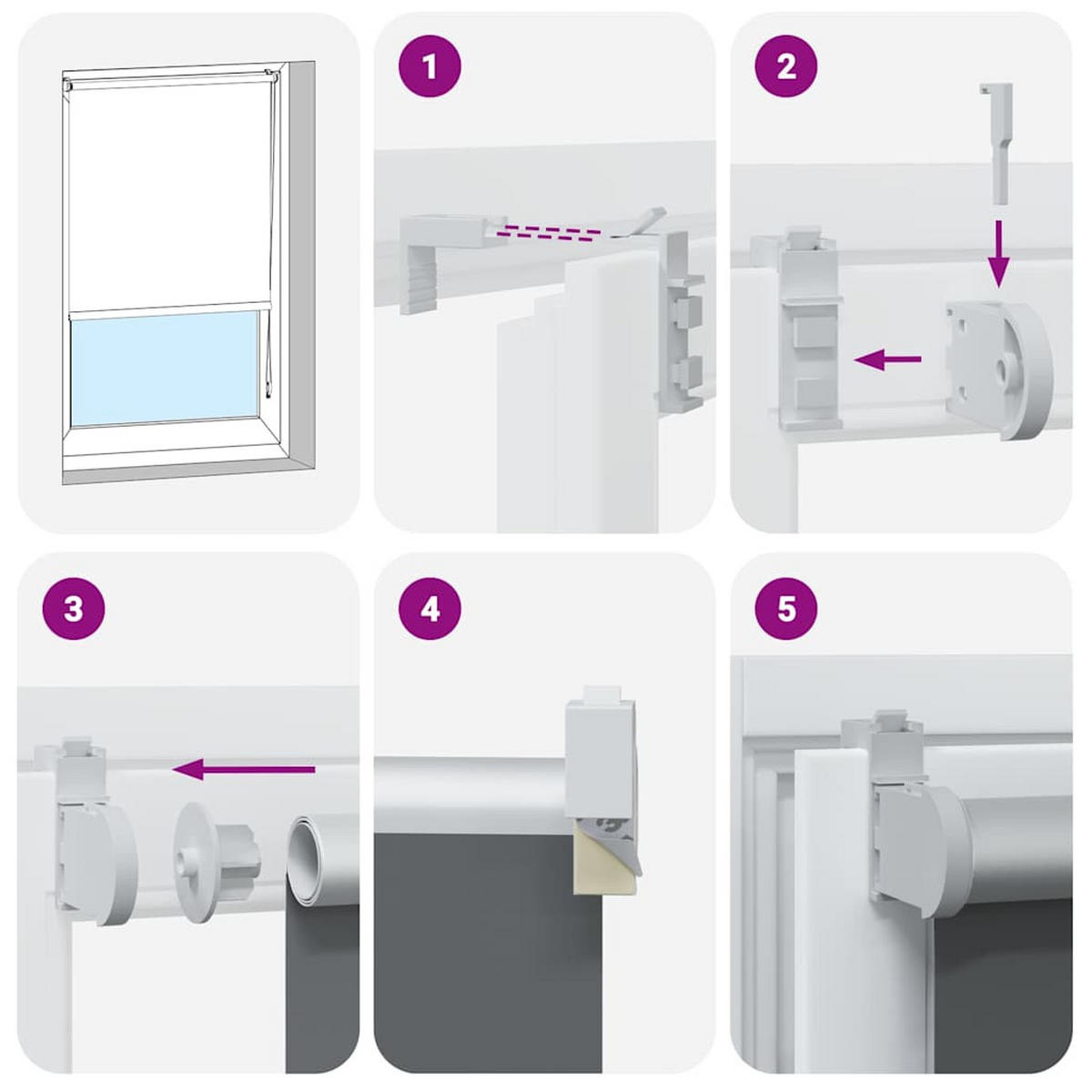 VERDUNKELUNGSROLLO 130/150 cm Stoffbreite 126,6 cm aus Polyester Grau - Grau, Textil (130/150cm) - vidaXL