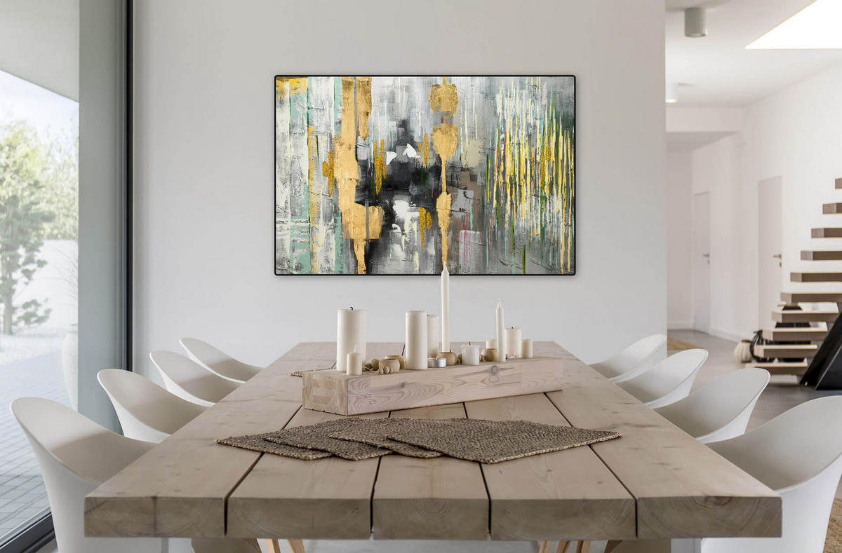 ÖLGEMÄLDE 120/80 cm - Gelb, Holz/Textil (120/80cm) - KUNSTLOFT